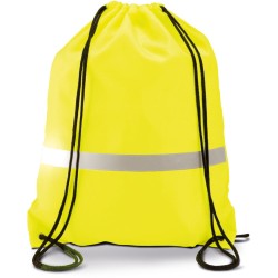 Sac à dos fluo à cordelettes avec bande réfléchissante