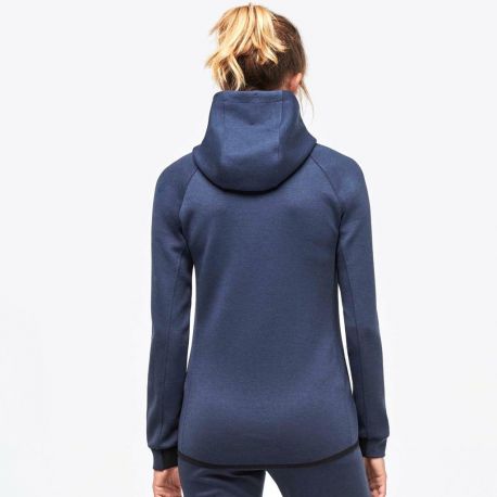 Veste de sport à capuche pour femme effet chiné, 310 g/m²