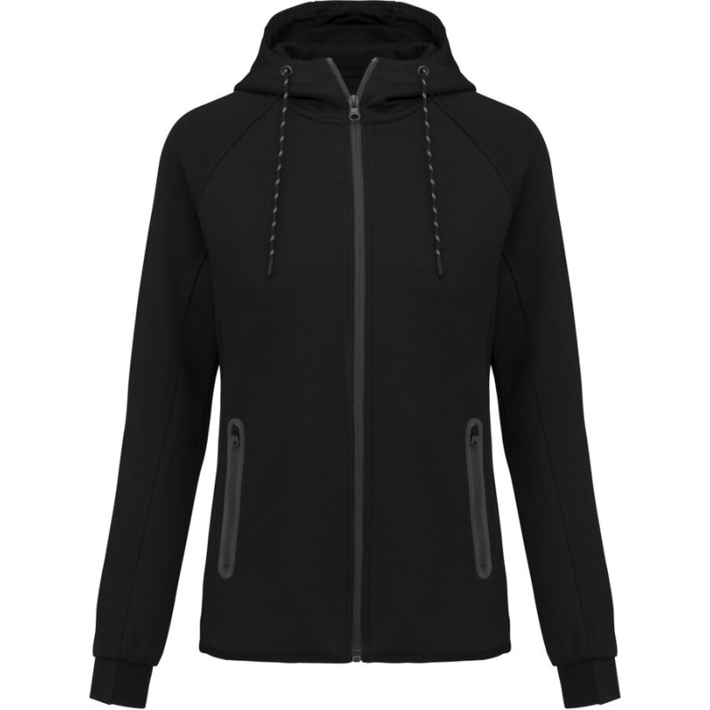 Veste de sport à capuche pour femme effet chiné, 310 g/m²