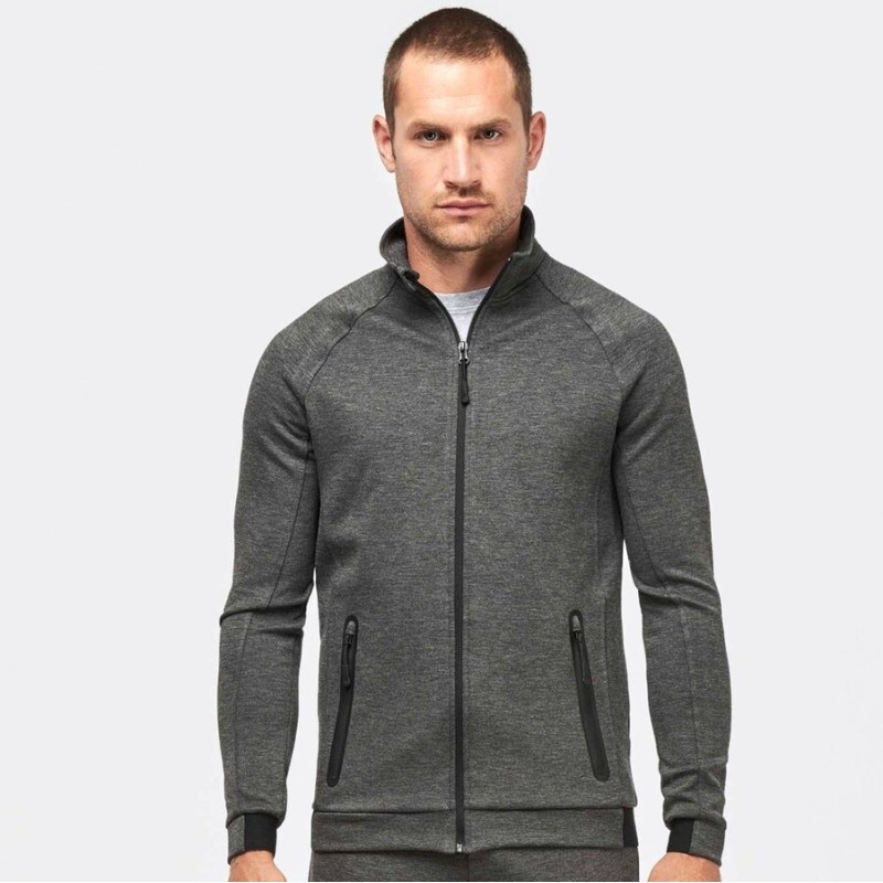 Veste de sport homme à col montant sans capuche, 310 g/m²