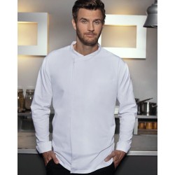 Veste de cuisine manches longues avec boutons dissimulés, 200 g/m²