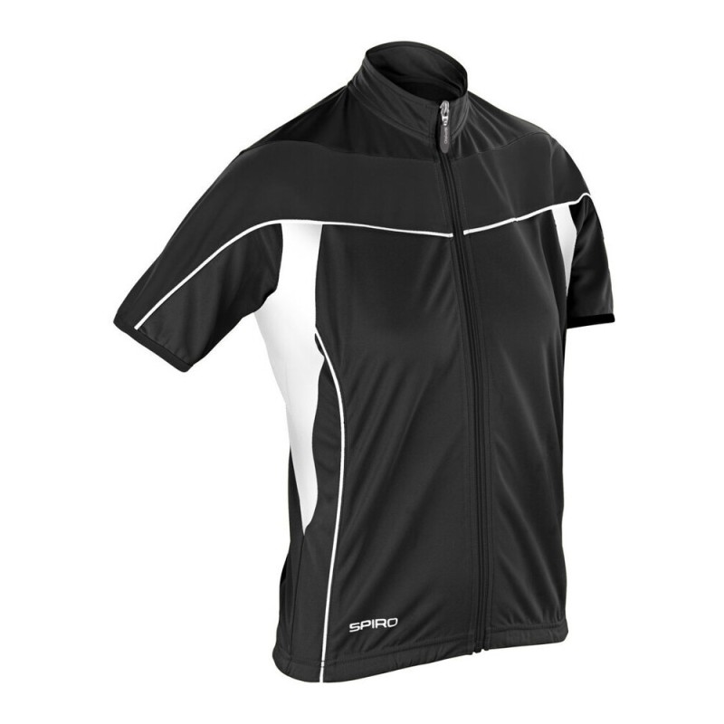 Veste de vélo femme zippée manches courtes réfléchissante, 170 g/m²