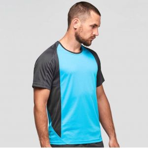 T-shirt de sport bicolore manches raglan à séchage rapide, 140 g/m²