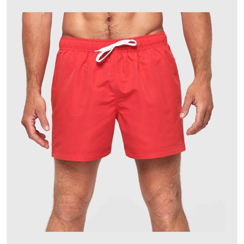 Short de bain, ceinture élastiquée avec cordon de serrage contrasté, 110 g/m²