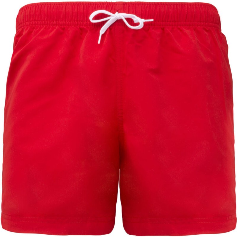 Short de bain, ceinture élastiquée avec cordon de serrage contrasté, 110 g/m²