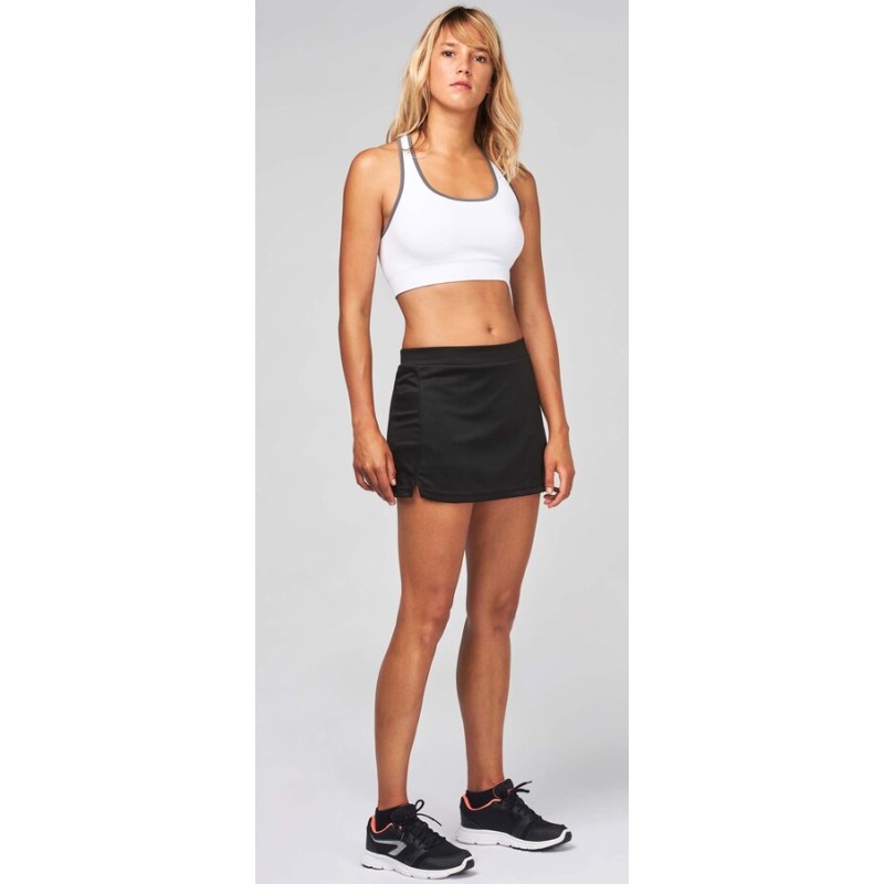 Jupe de tennis femme, sous-short avec 2 poches pour les balles