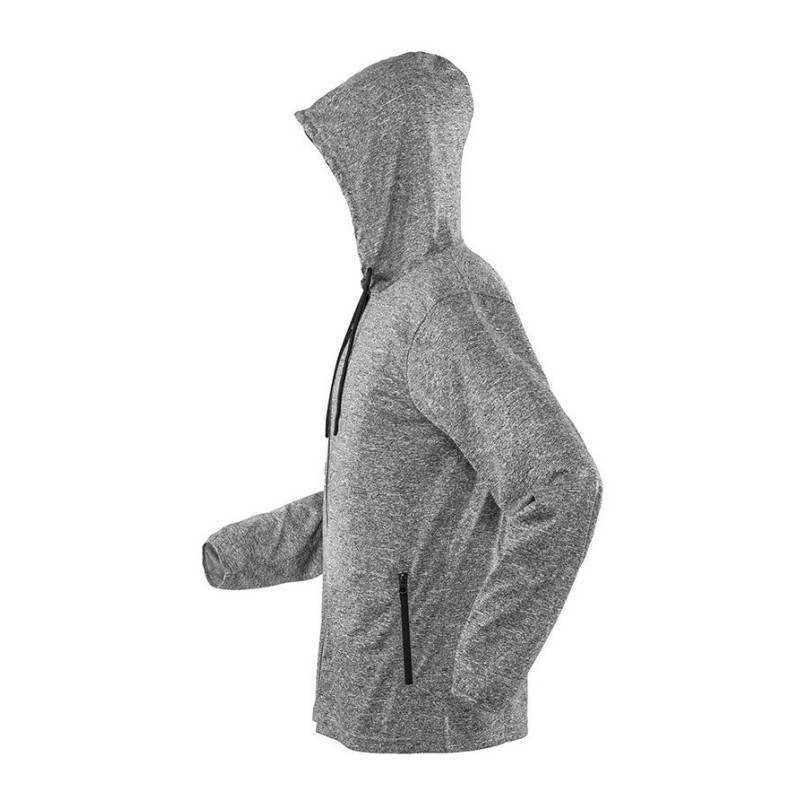 Veste sweat zippé homme à capuche léger et extensible pour faire du sport