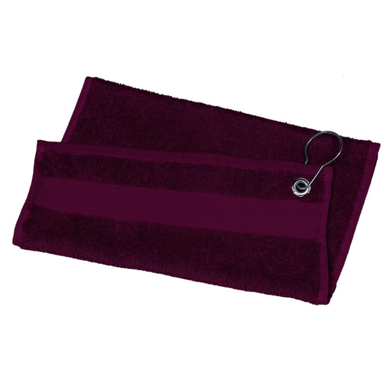 Serviette de golf en coton avec oeillet métal