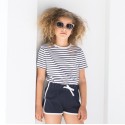 T-shirt marinière enfant en coton doux jersey, 160 g/m²