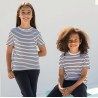 T-shirt marinière enfant en coton doux jersey, 160 g/m²