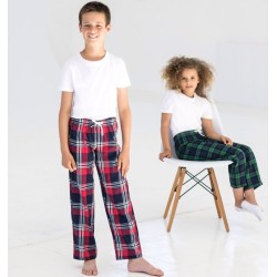 Pantalon de détente ou pyjama tartan pour enfant, 115 g/m²