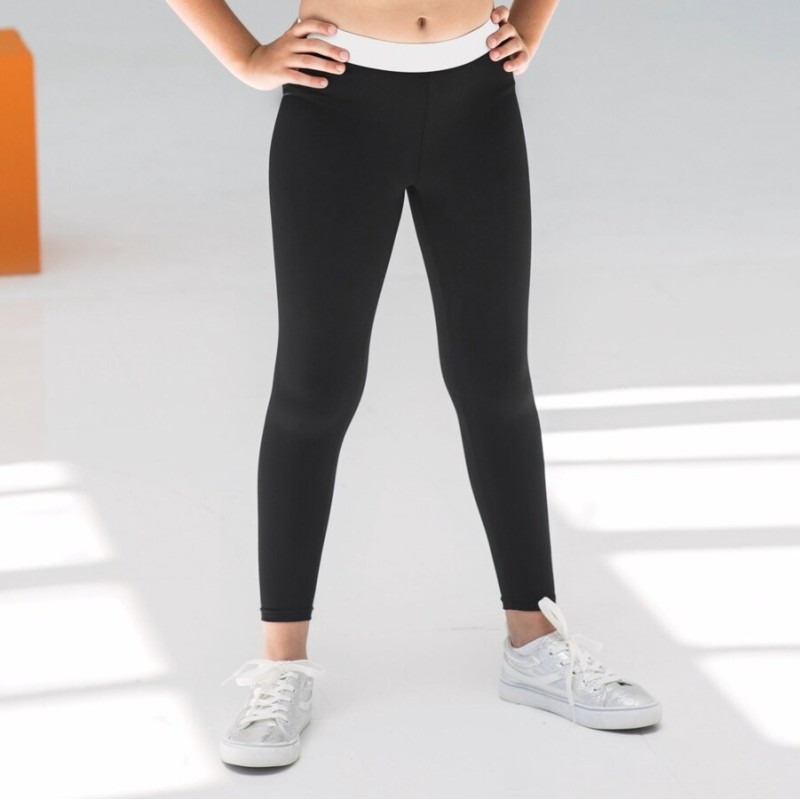 Legging de sport à la mode pour enfant, ceinture élastique, 280 g/m²