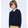 Pull col V enfant en coton et acrylique, 290 g/m²