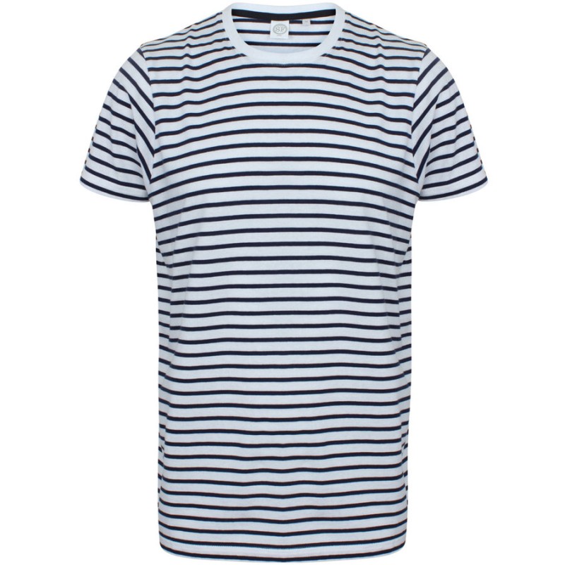 T-shirt marinière adulte en coton doux jersey, 160 g/m²