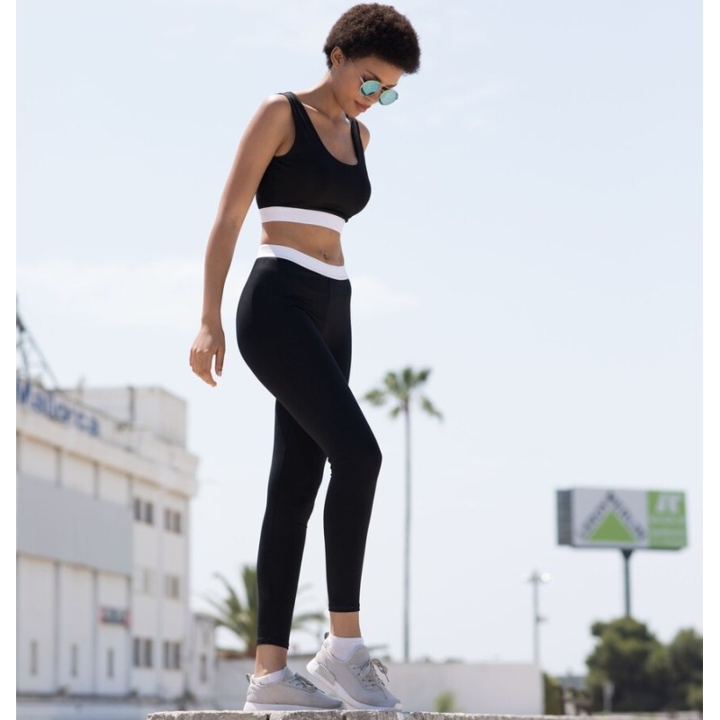 Legging de sport à la mode pour femme, ceinture élastique, 240 g/m²