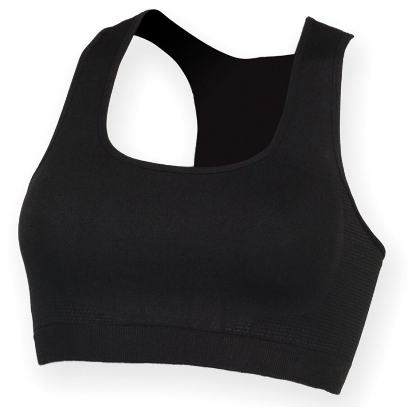 Brassière de sport femme sans couture, dos nageur, 280 g/m²