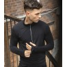 Haut manches longues pour homme, col 1/4 zip réfléchissant