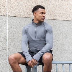 Haut manches longues pour homme, col 1/4 zip réfléchissant