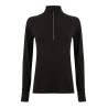 Haut manches longues pour femme, col 1/4 zip réfléchissant