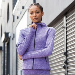 Sweat-shirt à capuche femme de course léger avec bande réfléchissante