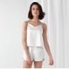 Ensemble pyjama caraco et short en satin pour femme