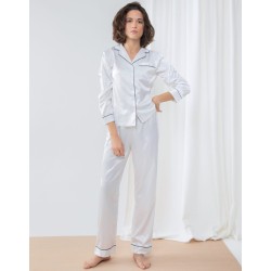 Ensemble pyjama long en satin pour femme