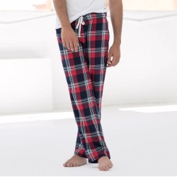 Pantalon homme motif tartan en flanelle, taille élastiquée, 115 g/m²