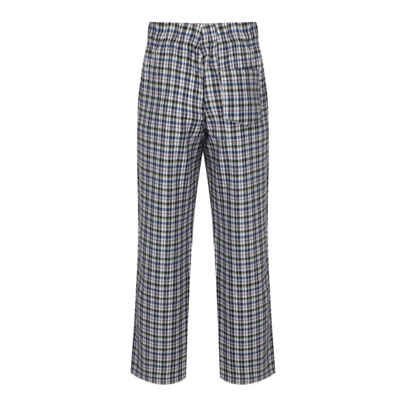 Pantalon homme motif tartan en flanelle, taille élastiquée, 115 g/m²