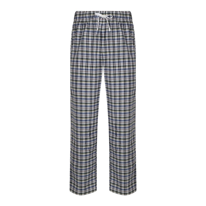 Pantalon homme motif tartan en flanelle, taille élastiquée, 115 g/m²