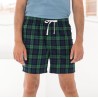 Short homme motif tartan en flanelle, taille élastiquée, 115 g/m²