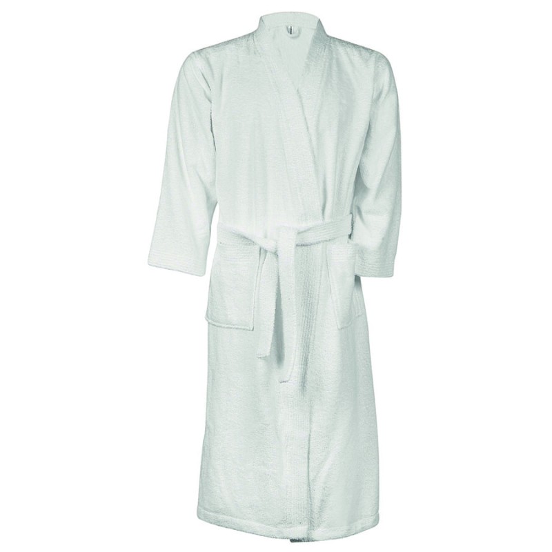 Peignoir col Kimono en coton avec 2 poches, 400 g/m²