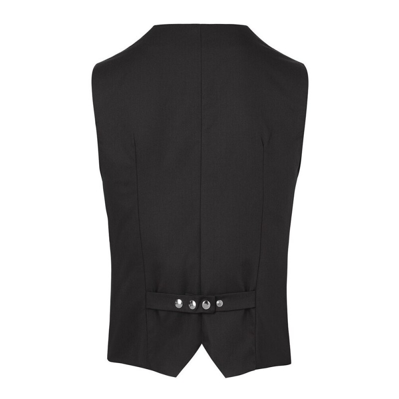 Gilet de service homme sans manches à boutons-pression, 215 g/m²