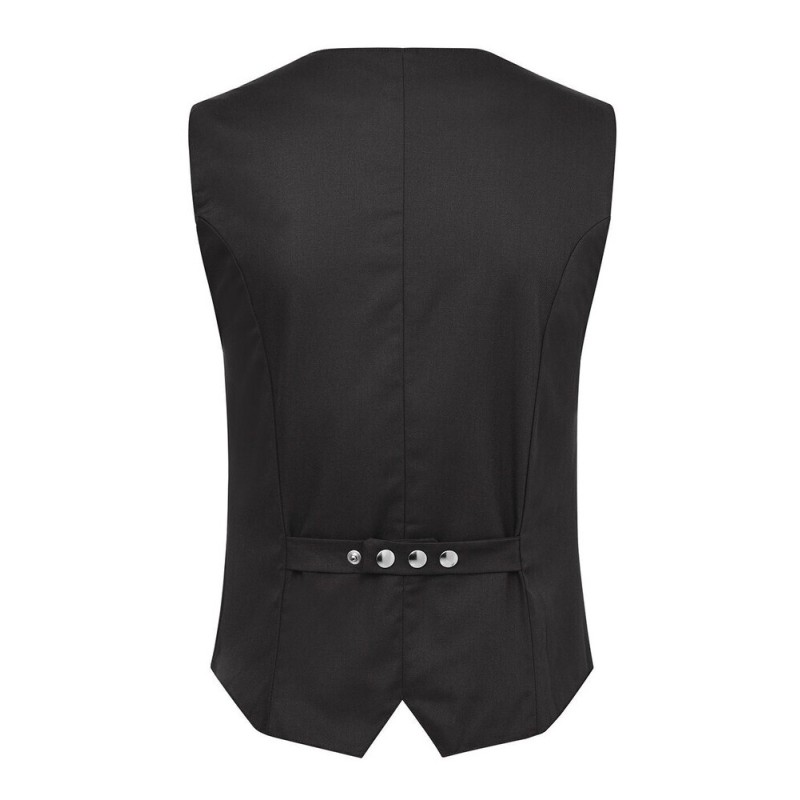 Gilet de service femme sans manches à boutons-pression, 215 g/m²