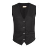 Gilet de service femme sans manches à boutons-pression, 215 g/m²