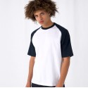 T-shirt baseball coton bicolore, manches courtes, 185 g/m²