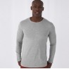 T-shirt homme manches longues en coton bio sans étiquette, 140 g/m²