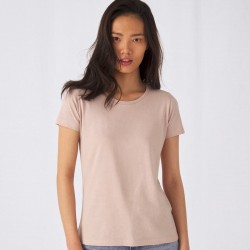 T-shirt femme col rond sans étiquette, coton bio ringspun, 140 g/m²