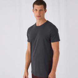 T-shirt homme épais col rond sans étiquette en coton bio, 175 g/m²