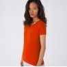 T-shirt femme épais col rond sans étiquette en coton bio, 175 g/m²