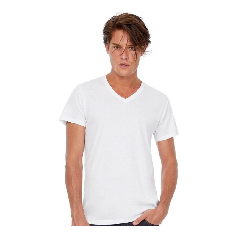 T-shirt homme col V tri-blend doux et respirant, 130 g/m²