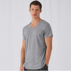 T-shirt homme col V tri-blend doux et respirant, 130 g/m²