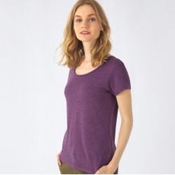 T-shirt femme col rond tri-blend doux et respirant, 130 g/m²