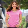 T-shirt col V femme manches courtes en coton ringspun softstyle, 150 g/m²
