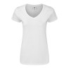 T-shirt femme iconic col V, coupe moderne en coton doux, 150 g/m²