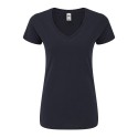 T-shirt femme iconic col V, coupe moderne en coton doux, 150 g/m²