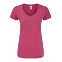 T-shirt femme iconic col V, coupe moderne en coton doux, 150 g/m²