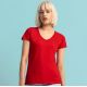 T-shirt femme iconic col V, coupe moderne en coton doux, 150 g/m²
