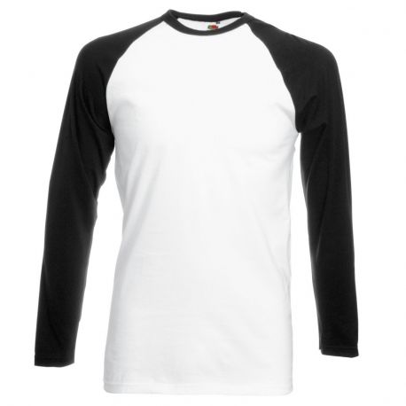 T-shirt baseball en coton belcoro manches longues col rond, 160 g/m²