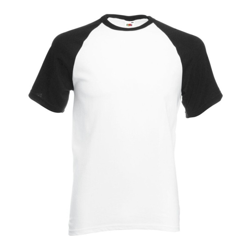 T-shirt baseball en coton belcoro manches courtes col rond, 160 g/m²