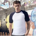 T-shirt baseball en coton belcoro manches courtes col rond, 160 g/m²